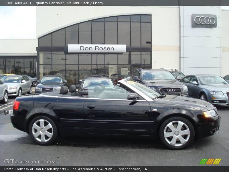 Brilliant Black / Ebony 2006 Audi A4 3.0 quattro Cabriolet