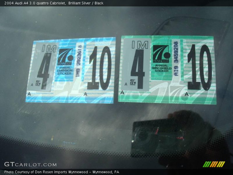 Brilliant Silver / Black 2004 Audi A4 3.0 quattro Cabriolet