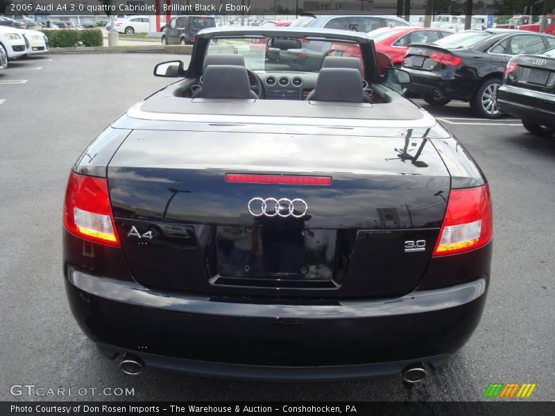 Brilliant Black / Ebony 2006 Audi A4 3.0 quattro Cabriolet