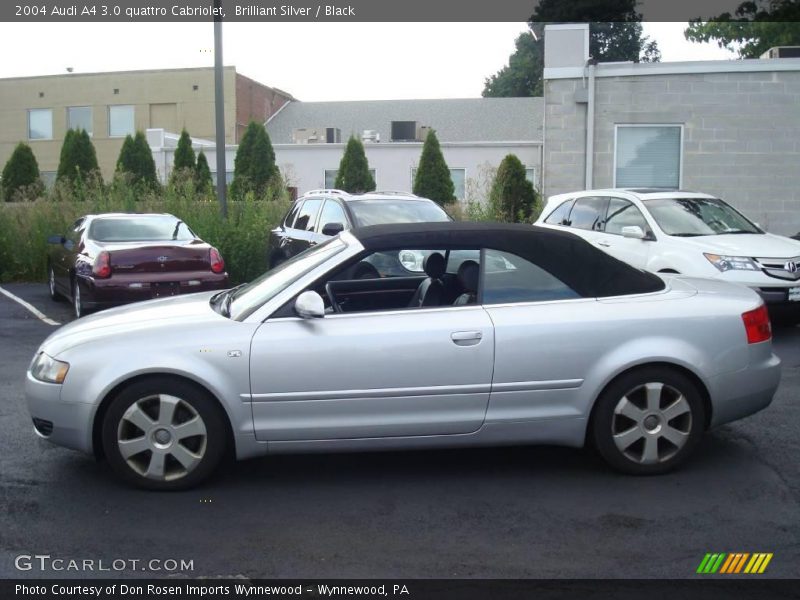 Brilliant Silver / Black 2004 Audi A4 3.0 quattro Cabriolet