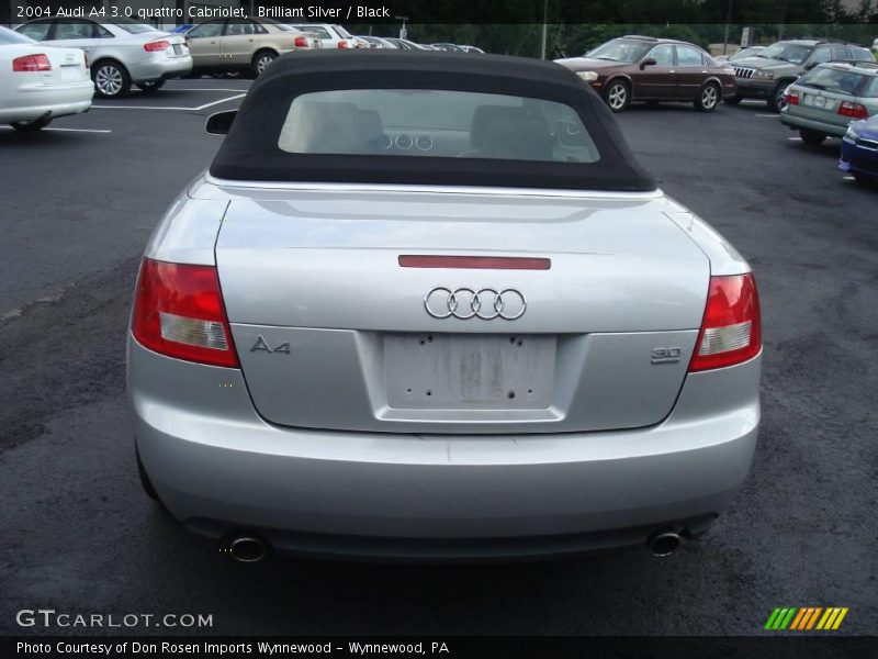 Brilliant Silver / Black 2004 Audi A4 3.0 quattro Cabriolet