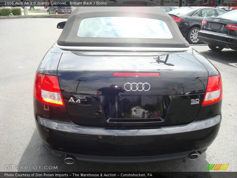 Brilliant Black / Ebony 2006 Audi A4 3.0 quattro Cabriolet