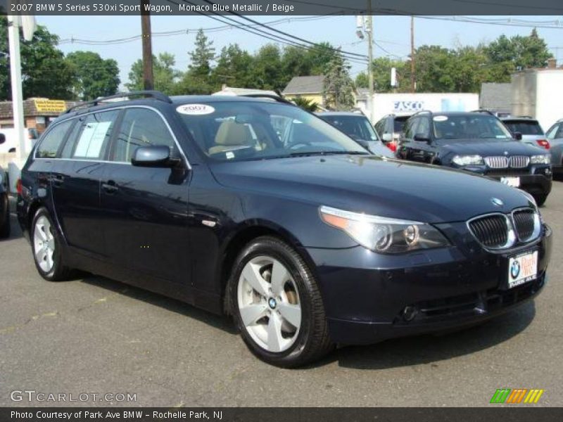 Monaco Blue Metallic / Beige 2007 BMW 5 Series 530xi Sport Wagon