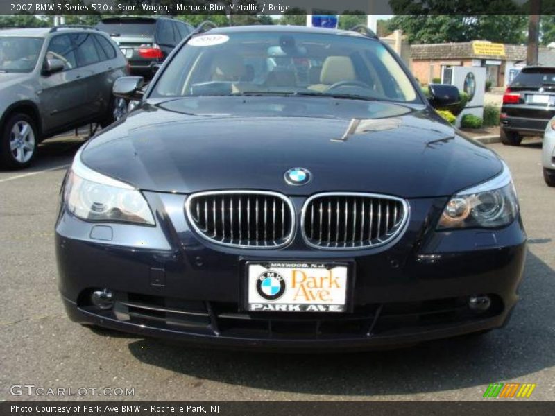 Monaco Blue Metallic / Beige 2007 BMW 5 Series 530xi Sport Wagon