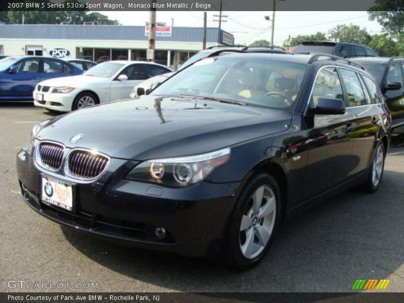 Monaco Blue Metallic / Beige 2007 BMW 5 Series 530xi Sport Wagon