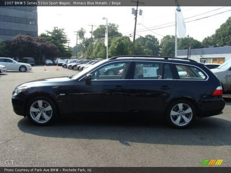 Monaco Blue Metallic / Beige 2007 BMW 5 Series 530xi Sport Wagon