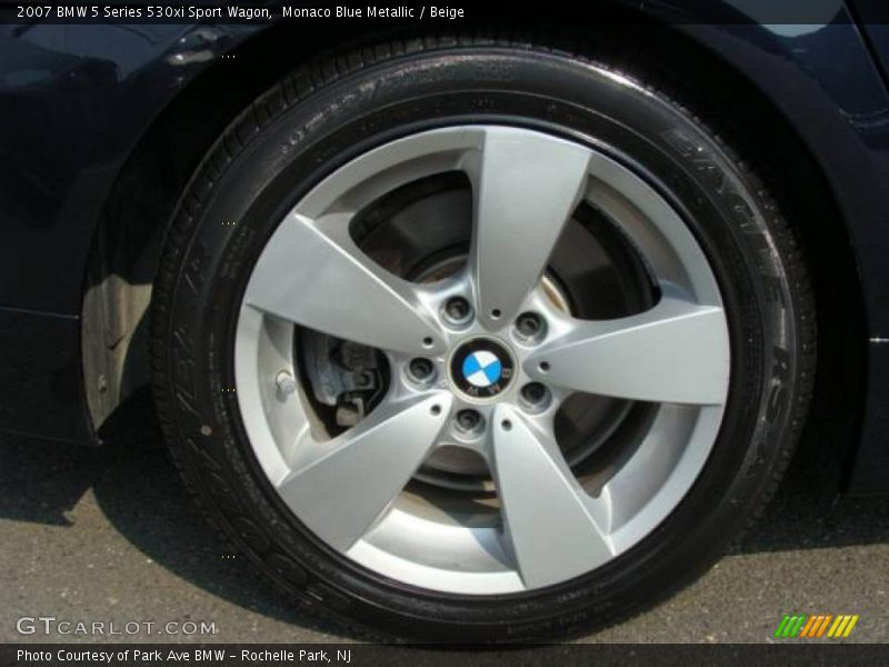 Monaco Blue Metallic / Beige 2007 BMW 5 Series 530xi Sport Wagon