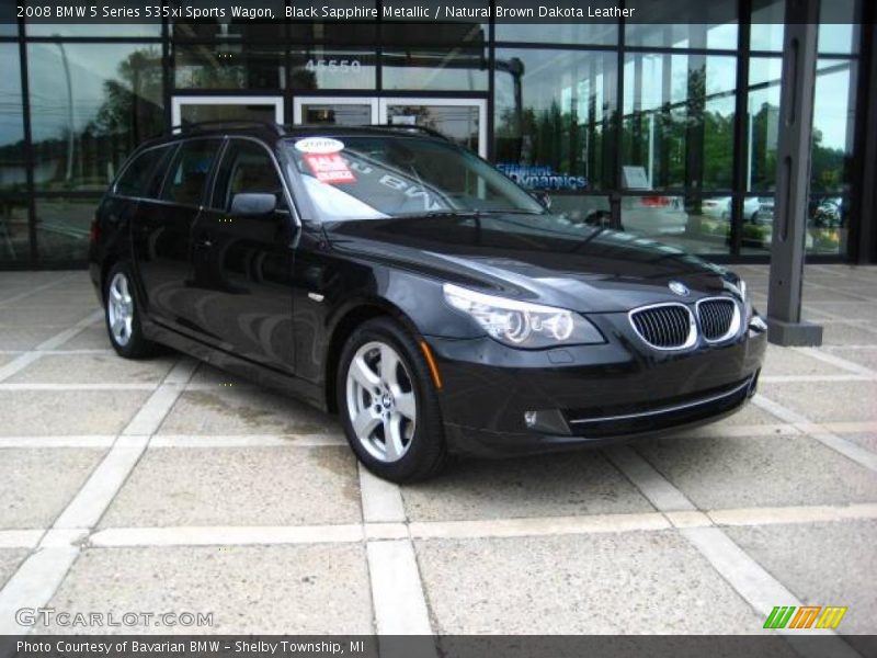 Black Sapphire Metallic / Natural Brown Dakota Leather 2008 BMW 5 Series 535xi Sports Wagon