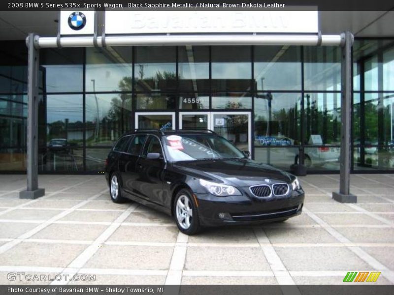 Black Sapphire Metallic / Natural Brown Dakota Leather 2008 BMW 5 Series 535xi Sports Wagon
