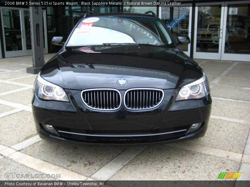 Black Sapphire Metallic / Natural Brown Dakota Leather 2008 BMW 5 Series 535xi Sports Wagon