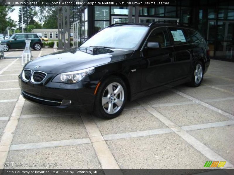 Black Sapphire Metallic / Natural Brown Dakota Leather 2008 BMW 5 Series 535xi Sports Wagon