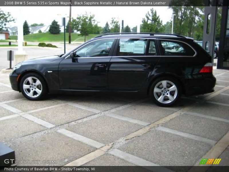 Black Sapphire Metallic / Natural Brown Dakota Leather 2008 BMW 5 Series 535xi Sports Wagon