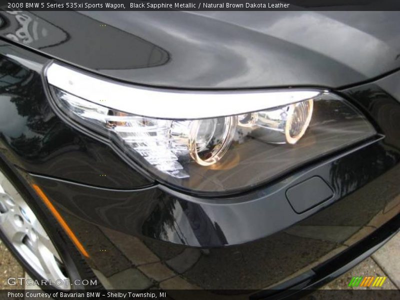Black Sapphire Metallic / Natural Brown Dakota Leather 2008 BMW 5 Series 535xi Sports Wagon