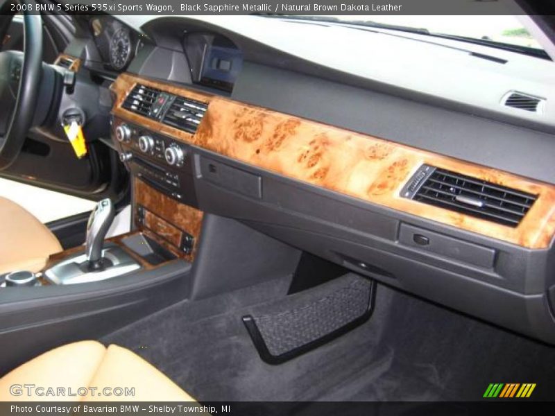 Black Sapphire Metallic / Natural Brown Dakota Leather 2008 BMW 5 Series 535xi Sports Wagon
