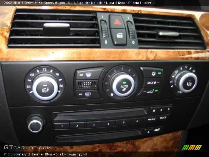 Black Sapphire Metallic / Natural Brown Dakota Leather 2008 BMW 5 Series 535xi Sports Wagon