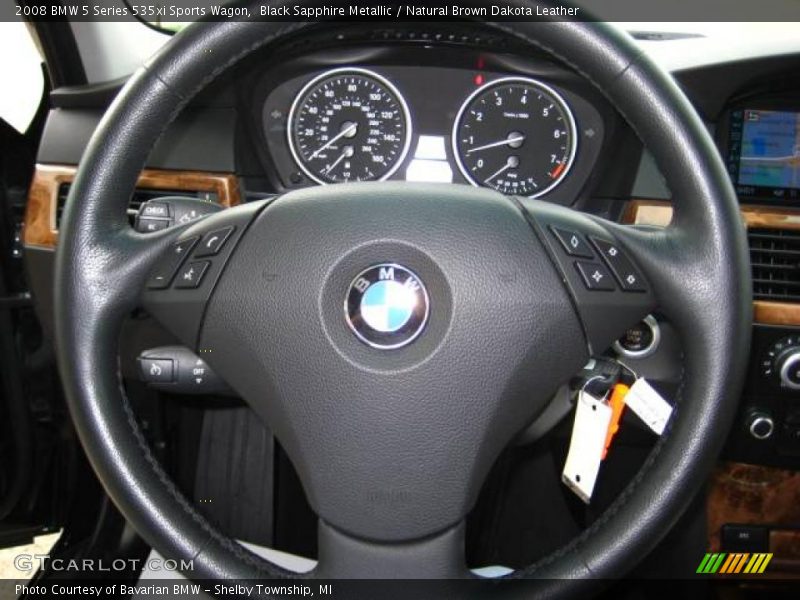 Black Sapphire Metallic / Natural Brown Dakota Leather 2008 BMW 5 Series 535xi Sports Wagon