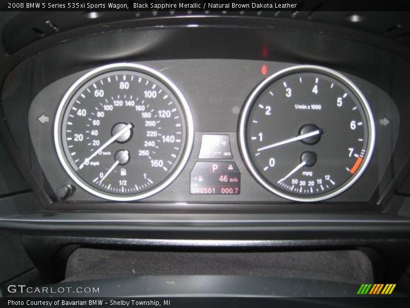 Black Sapphire Metallic / Natural Brown Dakota Leather 2008 BMW 5 Series 535xi Sports Wagon