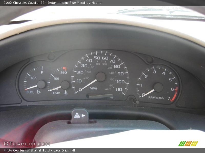 Indigo Blue Metallic / Neutral 2002 Chevrolet Cavalier Z24 Sedan