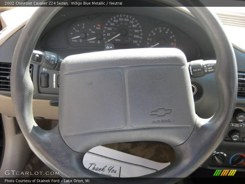 Indigo Blue Metallic / Neutral 2002 Chevrolet Cavalier Z24 Sedan