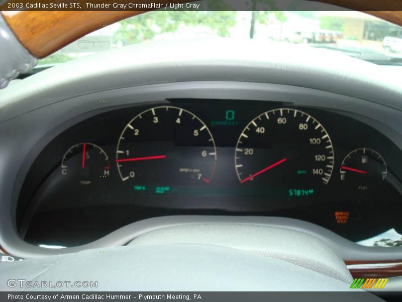 Thunder Gray ChromaFlair / Light Gray 2003 Cadillac Seville STS