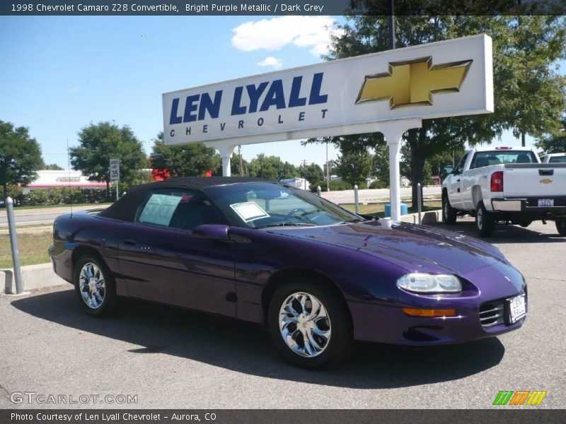 Bright Purple Metallic / Dark Grey 1998 Chevrolet Camaro Z28 Convertible