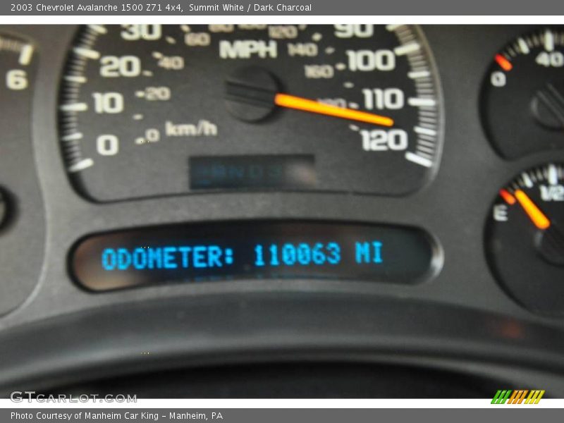 Summit White / Dark Charcoal 2003 Chevrolet Avalanche 1500 Z71 4x4
