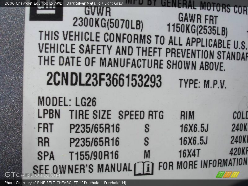 Dark Silver Metallic / Light Gray 2006 Chevrolet Equinox LS AWD