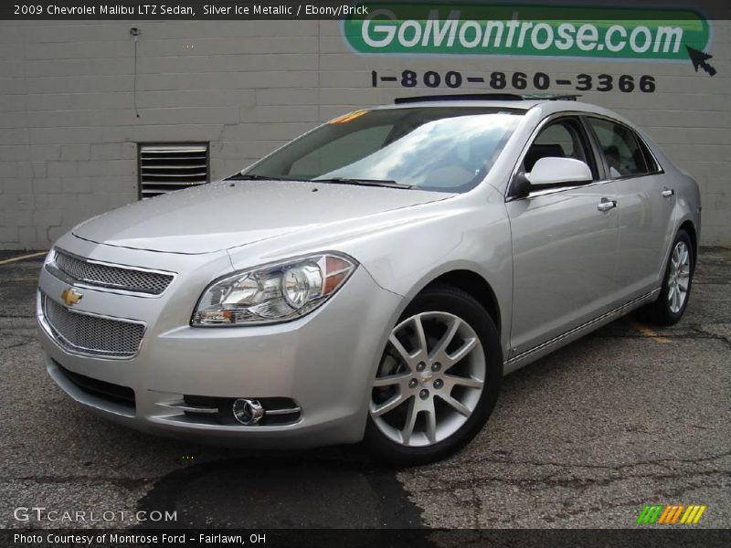 Silver Ice Metallic / Ebony/Brick 2009 Chevrolet Malibu LTZ Sedan