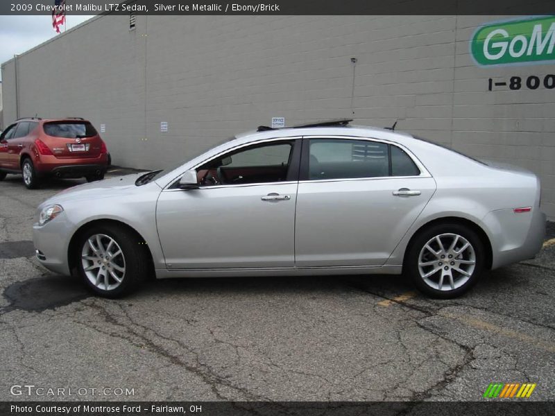 Silver Ice Metallic / Ebony/Brick 2009 Chevrolet Malibu LTZ Sedan