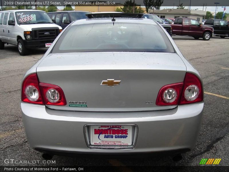 Silver Ice Metallic / Ebony/Brick 2009 Chevrolet Malibu LTZ Sedan