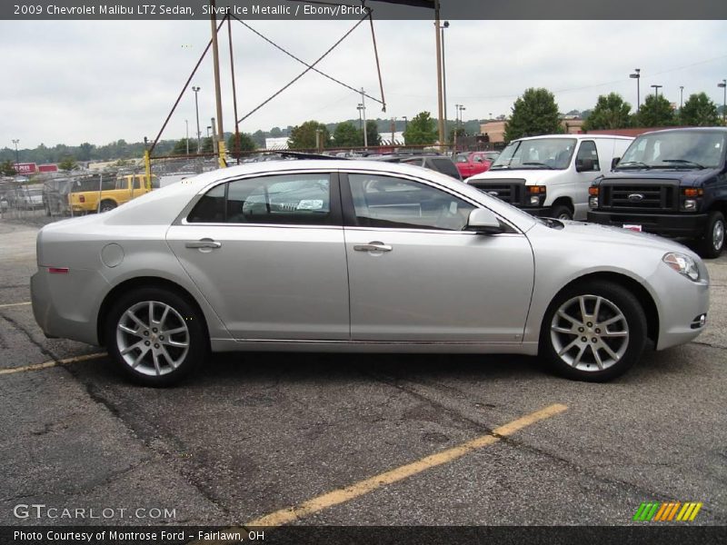 Silver Ice Metallic / Ebony/Brick 2009 Chevrolet Malibu LTZ Sedan