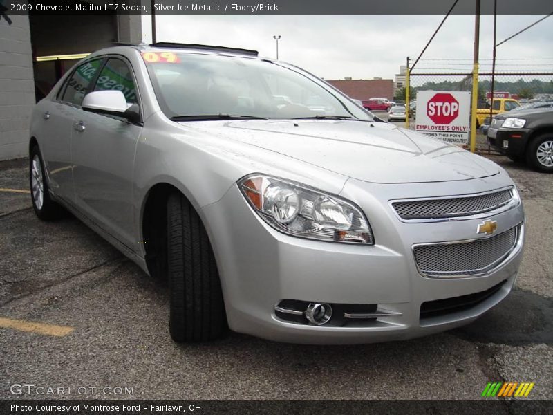 Silver Ice Metallic / Ebony/Brick 2009 Chevrolet Malibu LTZ Sedan