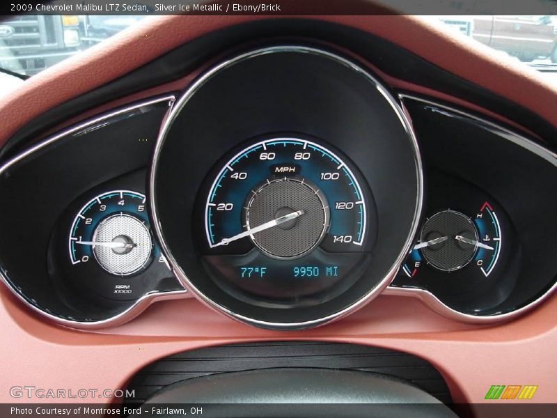 Silver Ice Metallic / Ebony/Brick 2009 Chevrolet Malibu LTZ Sedan