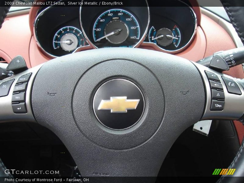 Silver Ice Metallic / Ebony/Brick 2009 Chevrolet Malibu LTZ Sedan