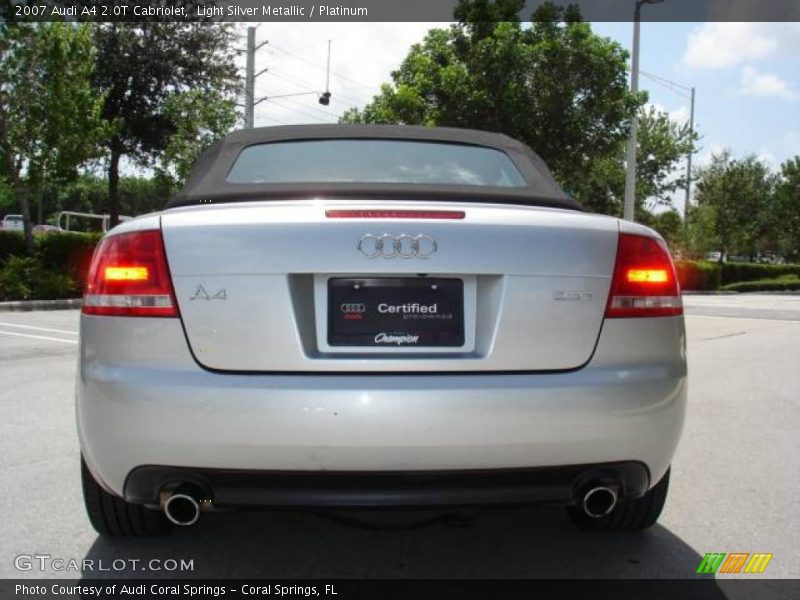 Light Silver Metallic / Platinum 2007 Audi A4 2.0T Cabriolet