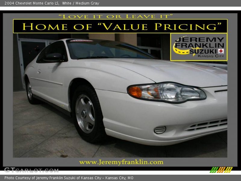 White / Medium Gray 2004 Chevrolet Monte Carlo LS
