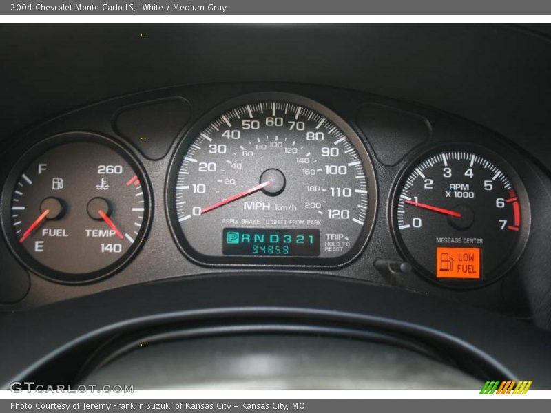 White / Medium Gray 2004 Chevrolet Monte Carlo LS