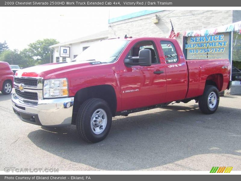 Victory Red / Dark Titanium 2009 Chevrolet Silverado 2500HD Work Truck Extended Cab 4x4