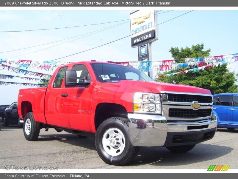 Victory Red / Dark Titanium 2009 Chevrolet Silverado 2500HD Work Truck Extended Cab 4x4