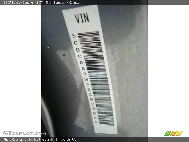 Silver Tempest / Cognac 2005 Bentley Continental GT