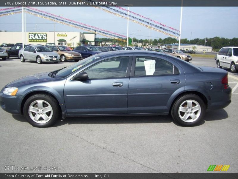 Steel Blue Pearl / Dark Slate Gray 2002 Dodge Stratus SE Sedan
