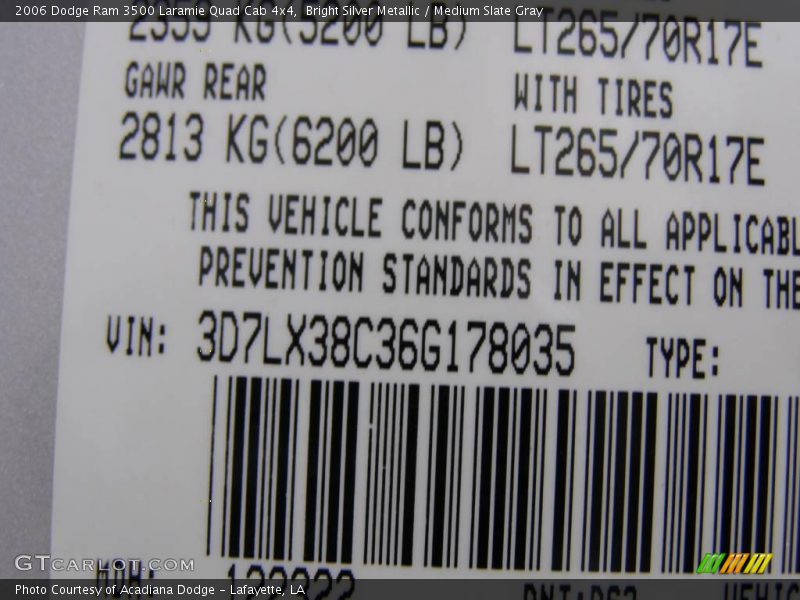 Bright Silver Metallic / Medium Slate Gray 2006 Dodge Ram 3500 Laramie Quad Cab 4x4