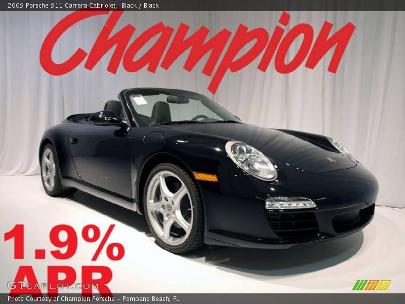 Black / Black 2009 Porsche 911 Carrera Cabriolet