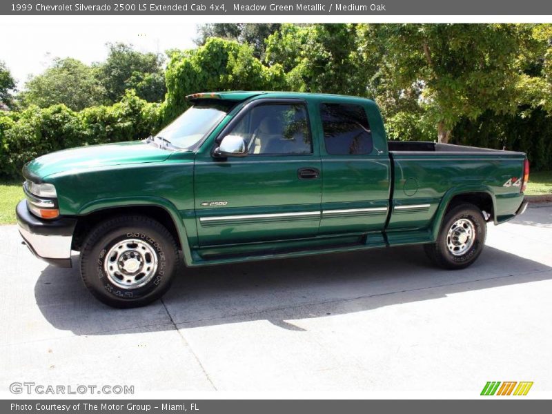 Meadow Green Metallic / Medium Oak 1999 Chevrolet Silverado 2500 LS Extended Cab 4x4