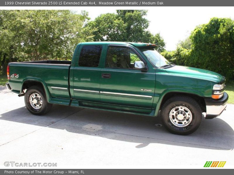 Meadow Green Metallic / Medium Oak 1999 Chevrolet Silverado 2500 LS Extended Cab 4x4