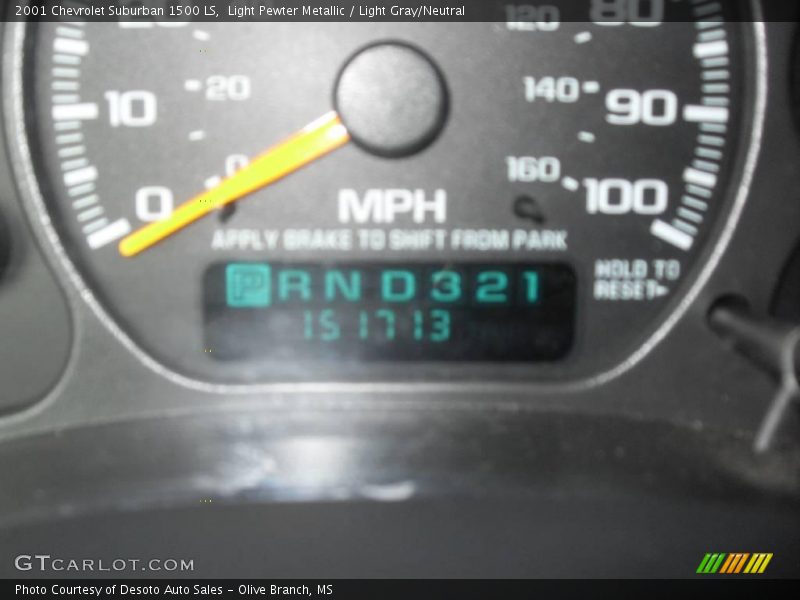 Light Pewter Metallic / Light Gray/Neutral 2001 Chevrolet Suburban 1500 LS