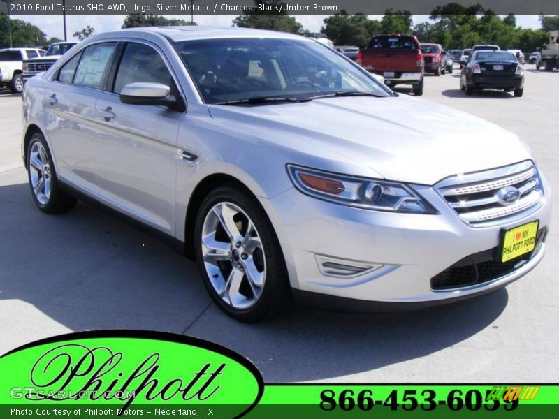Ingot Silver Metallic / Charcoal Black/Umber Brown 2010 Ford Taurus SHO AWD