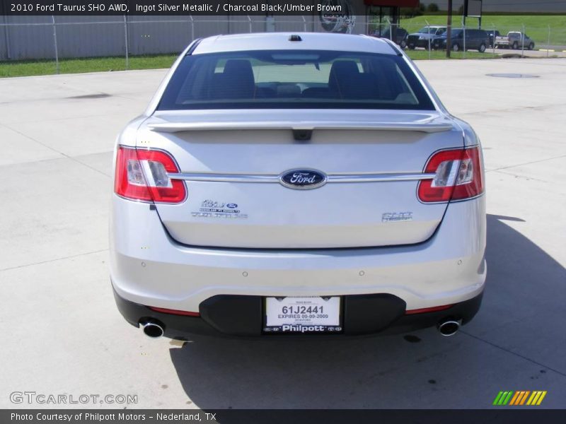 Ingot Silver Metallic / Charcoal Black/Umber Brown 2010 Ford Taurus SHO AWD