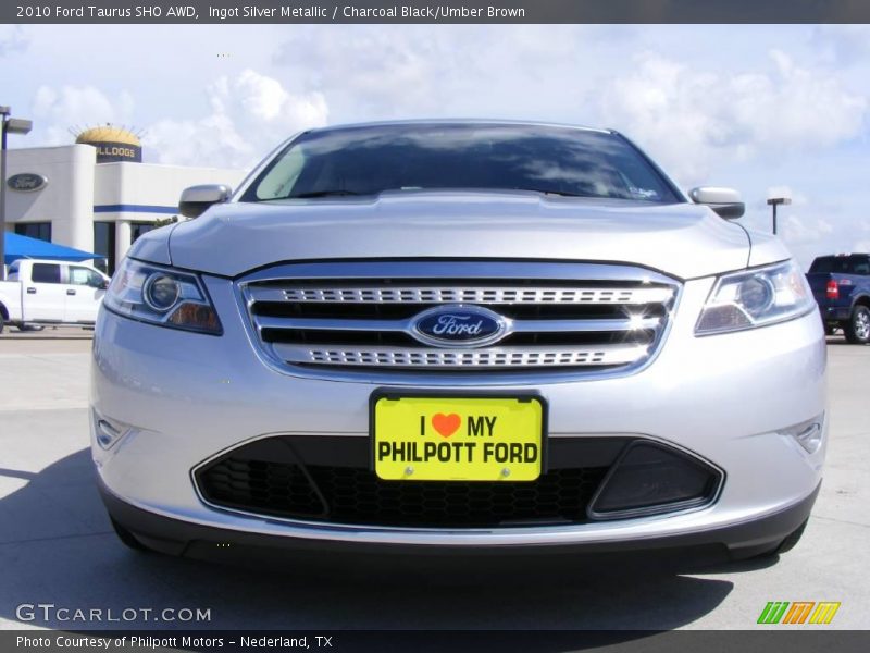 Ingot Silver Metallic / Charcoal Black/Umber Brown 2010 Ford Taurus SHO AWD