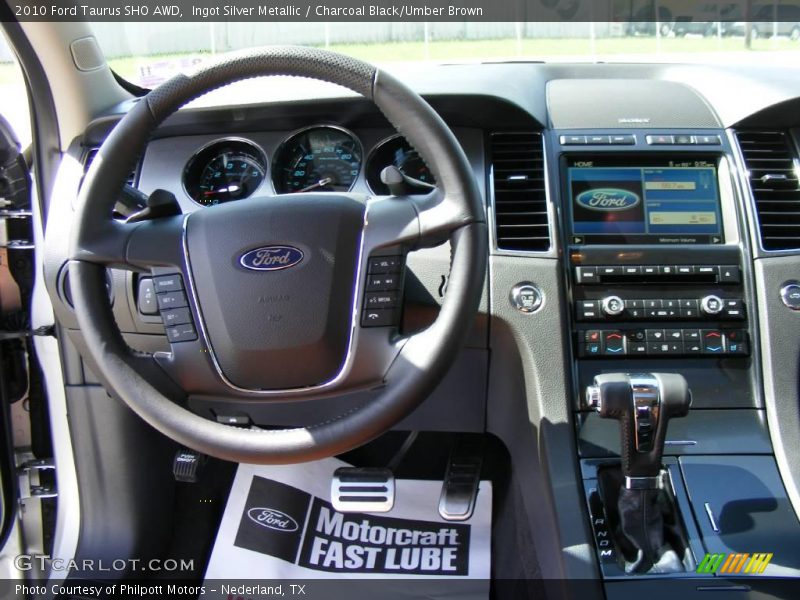 Ingot Silver Metallic / Charcoal Black/Umber Brown 2010 Ford Taurus SHO AWD